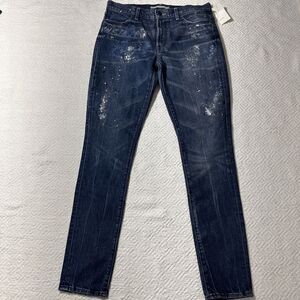 NWT Vince Women's  Paint Splash Drops Skinny Jeans, Color Blue Size 31